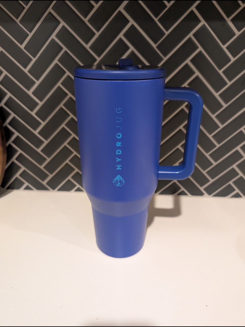 HydroJug Blue Insulated Travel Mug with Handle